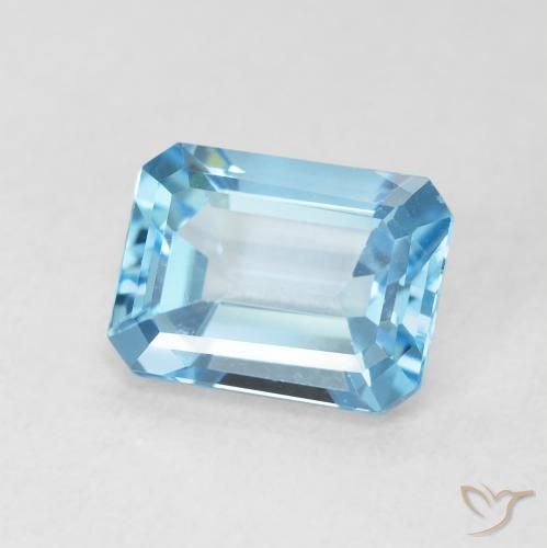 Topaze Bleu ciel naturelle Octogone / coupe Émeraude, 1.88 ct, VVS