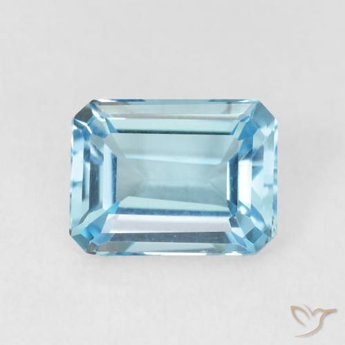 2.04ct Naturel Bleu ciel Topaze, Taille émeraude, VVS