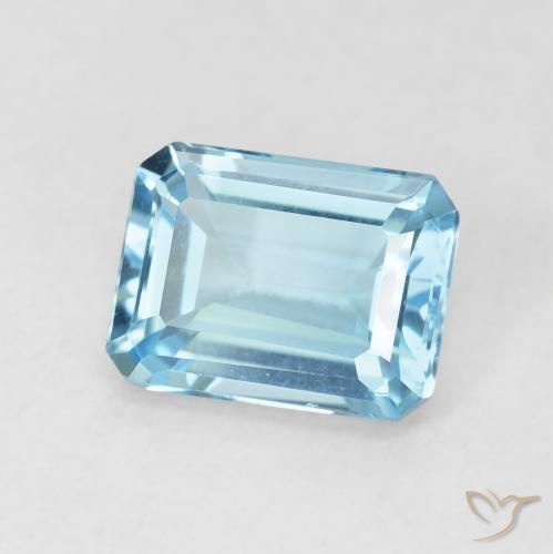Topaze Bleu ciel naturelle Octogone / coupe Émeraude, 2.04 ct, VVS