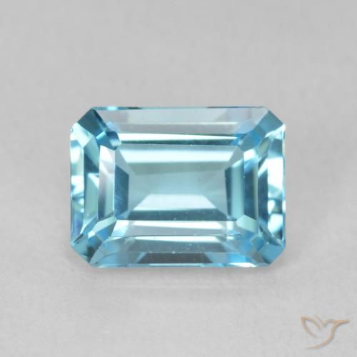 Topaze Bleu bébé naturelle Octogone / coupe Émeraude, 1.80 ct, VVS