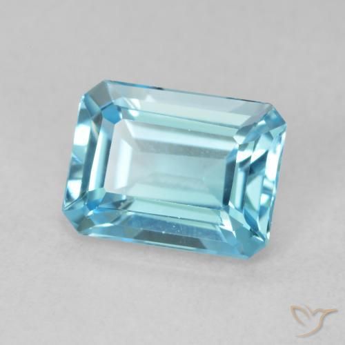 Topaze Bleu bébé naturelle Octogone / coupe Émeraude, 1.80 ct, VVS