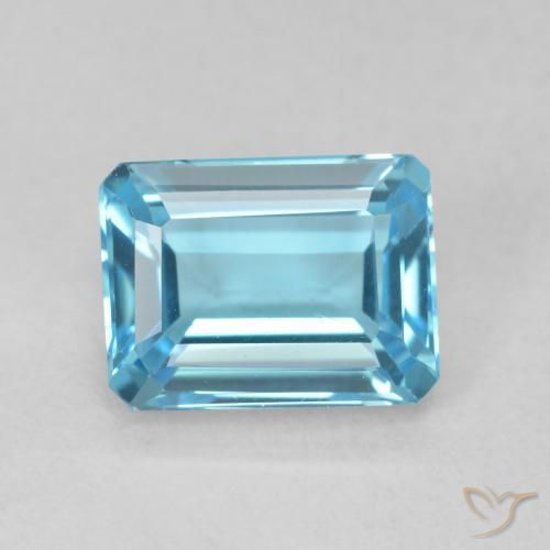 2.06ct Naturel Bleu Suisse Topaze, Taille émeraude, VVS
