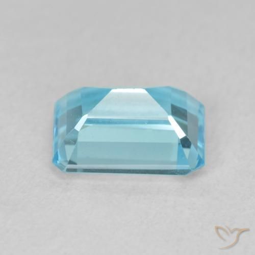 Topaze Bleu Suisse naturelle Octogone / coupe Émeraude, 1.92 ct, VVS