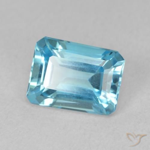 Topaze Bleu Suisse naturelle Octogone / coupe Émeraude, 1.91 ct, VVS