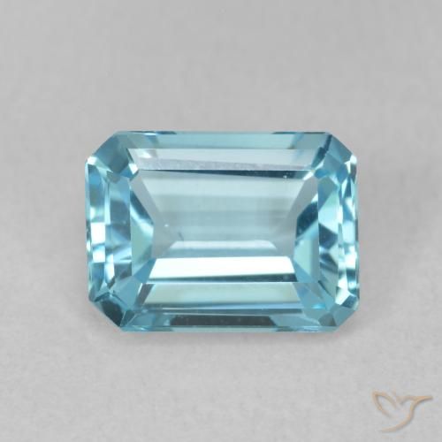 Topaze Bleu Suisse naturelle Octogone / coupe Émeraude, 1.86 ct, VVS