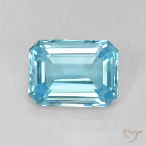 1.82ct Naturel Bleu ciel Topaze, Taille émeraude, VVS