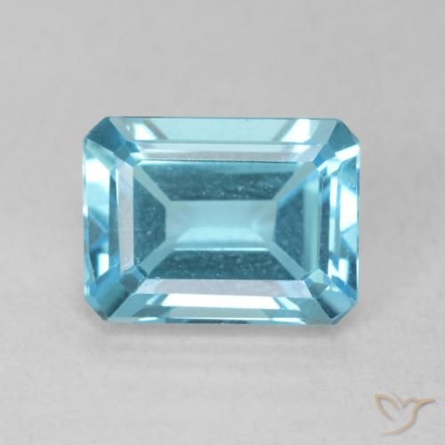 2.15ct Naturel Bleu maya profond Topaze, Taille émeraude, VVS