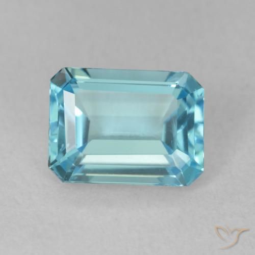 Topaze Bleu Suisse naturelle Octogone / coupe Émeraude, 1.99 ct, VVS