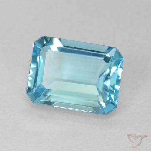 Topaze Bleu Suisse naturelle Octogone / coupe Émeraude, 1.99 ct, VVS
