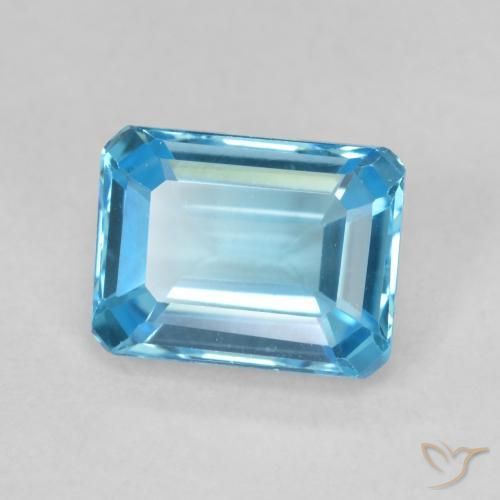 Topaze Bleu Suisse naturelle Octogone / coupe Émeraude, 2.00 ct, VVS