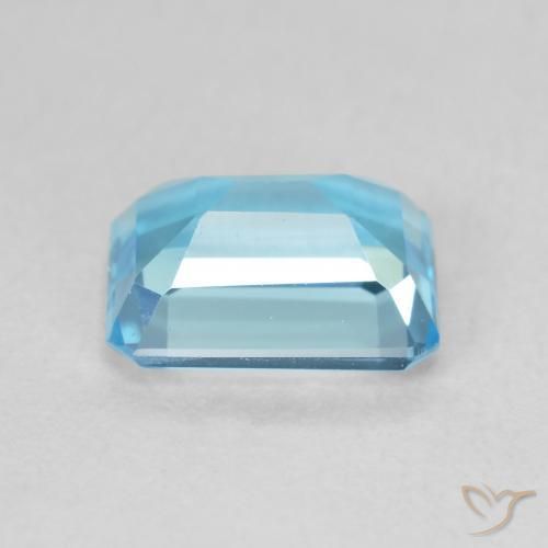 Topaze Bleu Suisse naturelle Octogone / coupe Émeraude, 2.00 ct, VVS