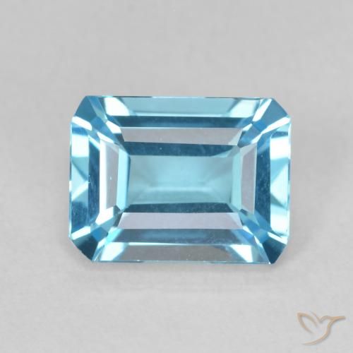 1.94ct Naturel Bleu Suisse Topaze, Taille émeraude, VVS