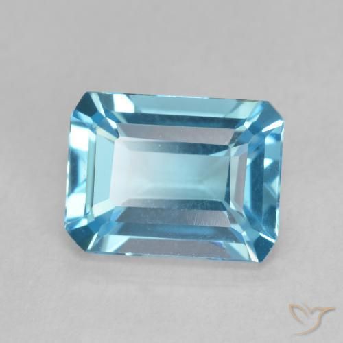 Topaze Bleu Suisse naturelle Octogone / coupe Émeraude, 1.94 ct, VVS