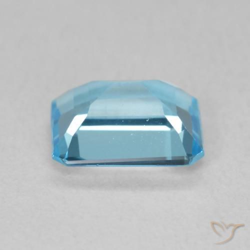 Topaze Bleu Suisse naturelle Octogone / coupe Émeraude, 1.92 ct, VVS
