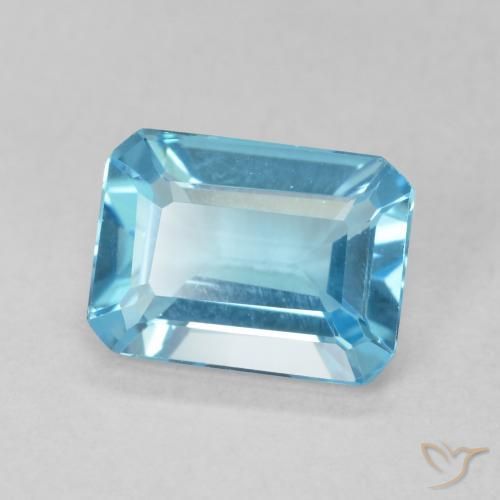 Topaze Bleu Suisse naturelle Octogone / coupe Émeraude, 1.68 ct, VVS