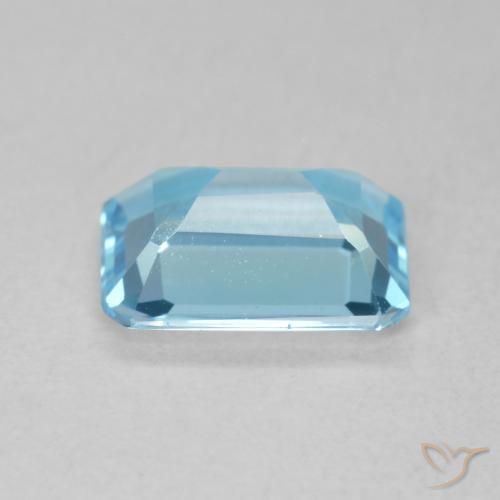 Topaze Bleu Suisse naturelle Octogone / coupe Émeraude, 1.68 ct, VVS