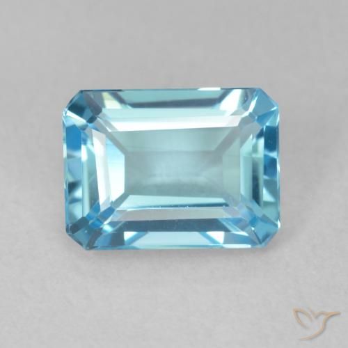 Topaze Bleu Suisse naturelle Octogone / coupe Émeraude, 1.88 ct, VVS