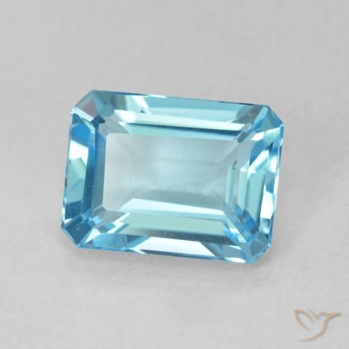 Topaze Bleu Suisse naturelle Octogone / coupe Émeraude, 1.88 ct, VVS
