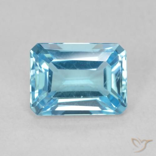 Topaze Bleu Suisse naturelle Octogone / coupe Émeraude, 2.00 ct, VVS