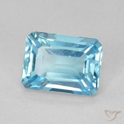 Topaze Bleu Suisse naturelle Octogone / coupe Émeraude, 2.00 ct, VVS