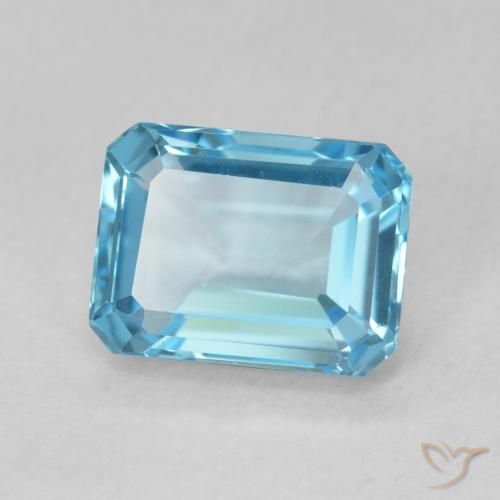 Topaze Bleu Suisse naturelle Octogone / coupe Émeraude, 2.03 ct, VVS
