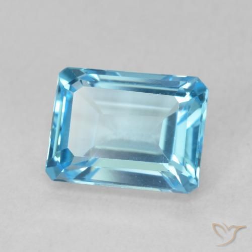 Topaze Bleu Suisse naturelle Octogone / coupe Émeraude, 2.15 ct, VVS