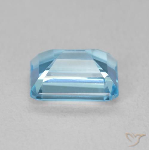 Topaze Bleu Suisse naturelle Octogone / coupe Émeraude, 2.15 ct, VVS
