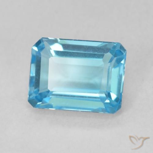 Topaze Bleu Suisse naturelle Octogone / coupe Émeraude, 2.03 ct, VVS