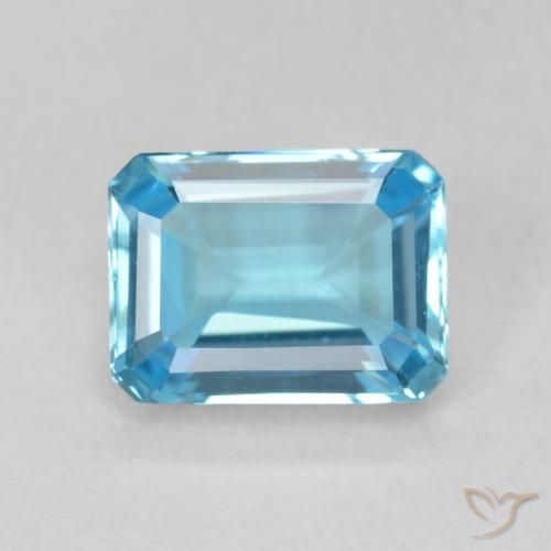 Topaze Bleu Suisse naturelle Octogone / coupe Émeraude, 1.96 ct, VVS