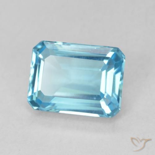 Topaze Bleu Suisse naturelle Octogone / coupe Émeraude, 1.96 ct, VVS