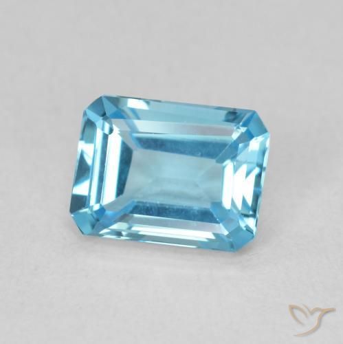 Topaze Bleu Suisse naturelle Octogone / coupe Émeraude, 1.81 ct, VVS