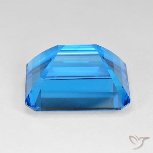 Topaze Bleu suisse profond naturelle Octogone / coupe Émeraude, 60.43 ct, IF