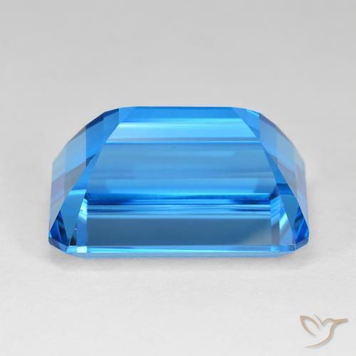 Topaze Bleu Suisse naturelle Octogone / coupe Émeraude, 61.60 ct, IF