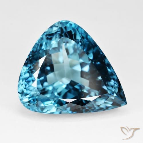Topaze Bleu Londres naturelle En forme de poire, 95.69 ct, IF