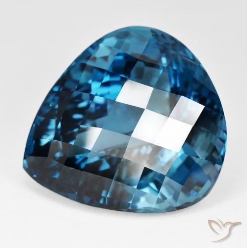 151.24ct Naturel Bleu Londres Topaze, En forme de poire, IF
