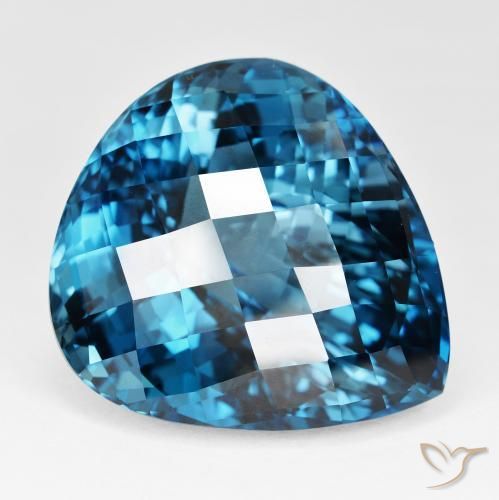 Topaze Bleu Londres naturelle En forme de poire, 151.24 ct, IF
