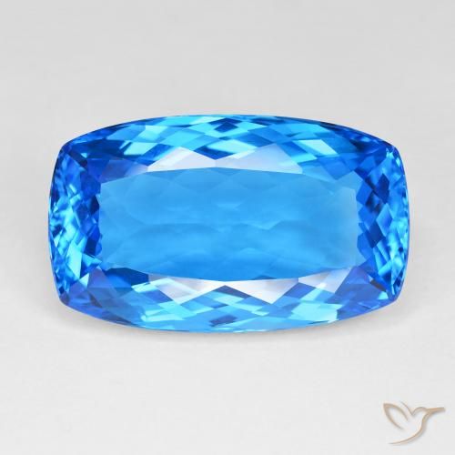 49.70ct Naturel Bleu suisse profond Topaze, Coussin, IF