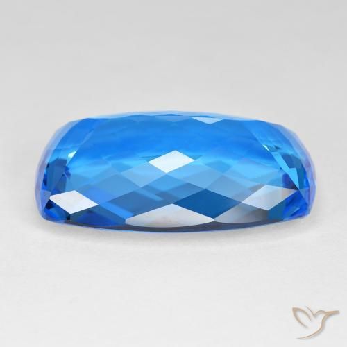Topaze Bleu suisse profond naturelle Coussin, 49.70 ct, IF