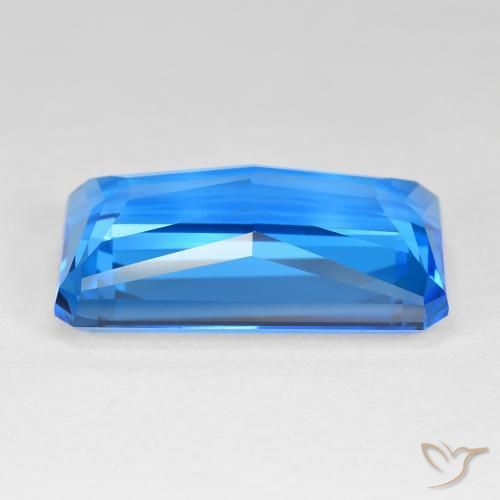 Topaze Bleu suisse profond naturelle Octogone / coupe Émeraude, 51.23 ct, IF