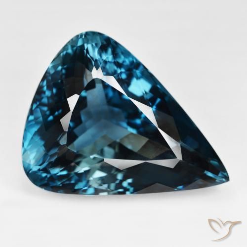 158.20ct Naturel Bleu Londres Topaze, En forme de poire, IF