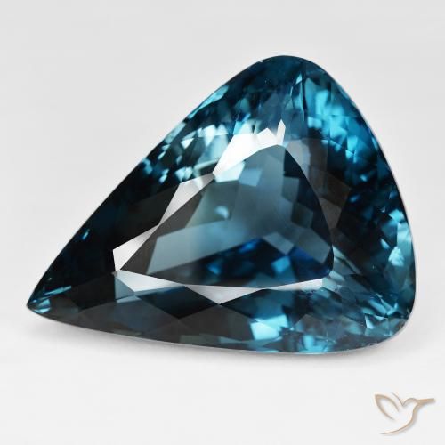 Topaze Bleu Londres naturelle En forme de poire, 158.20 ct, IF