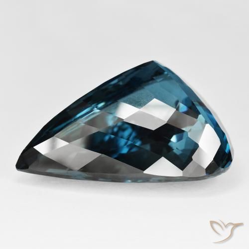 Topaze Bleu Londres naturelle En forme de poire, 158.20 ct, IF
