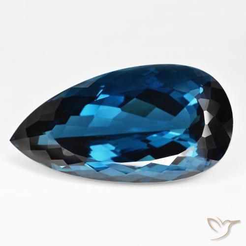 205.95ct Naturel Bleu Londres Topaze, En forme de poire, IF