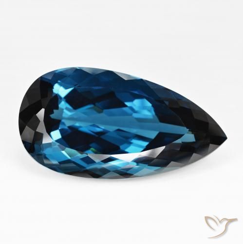 Topaze Bleu Londres naturelle En forme de poire, 205.95 ct, IF