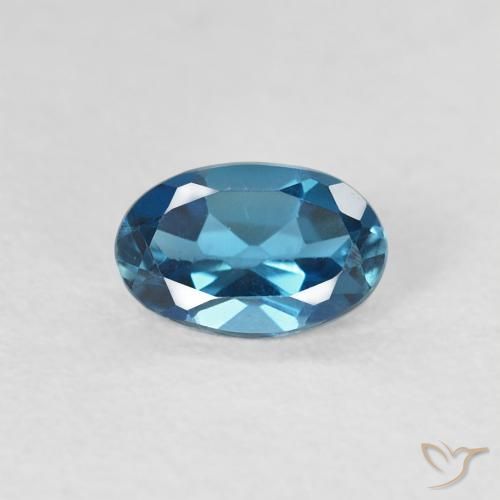 0.57ct Naturel Bleu Londres Topaze, ovale, VVS-VS