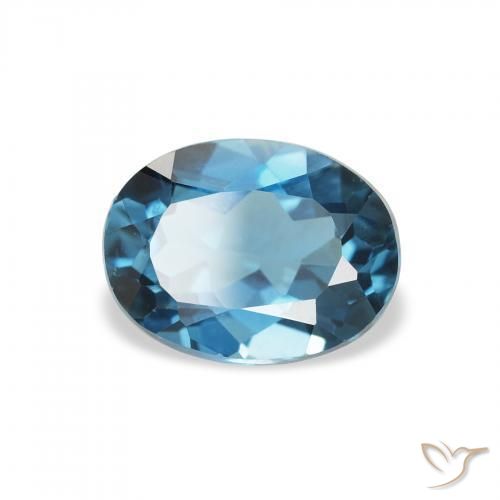 Topaze Bleu Londres naturelle ovale, 1.62 ct, VVS-VS