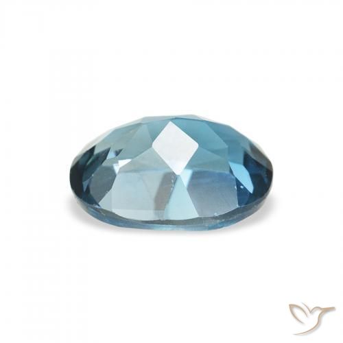 Topaze Bleu Londres naturelle ovale, 1.62 ct, VVS-VS