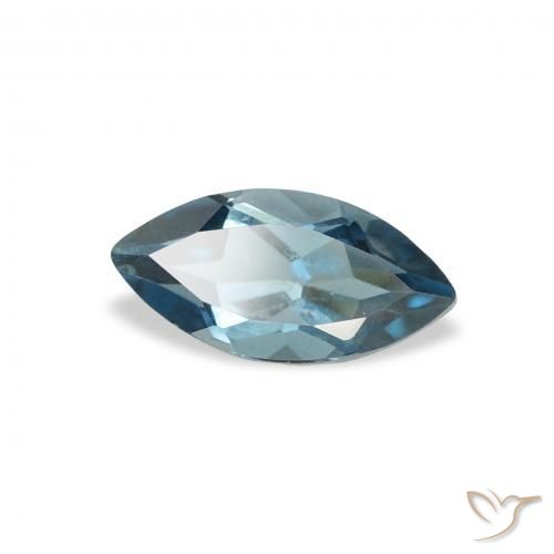 Topaze Bleu Londres naturelle Marquise, 0.68 ct, VS