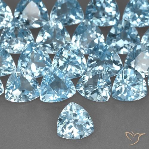 1.38ct Naturel Bleu ciel Topaze, Trillion, VS, Photo A