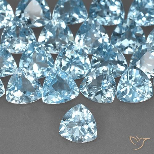 Topaze Bleu ciel naturelle Trillion, 1.38 ct, VS